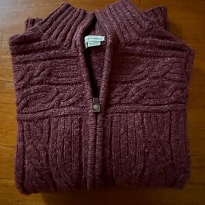 Royal Robbins Women’s Full Zip Cable Sweater; Size L; $35